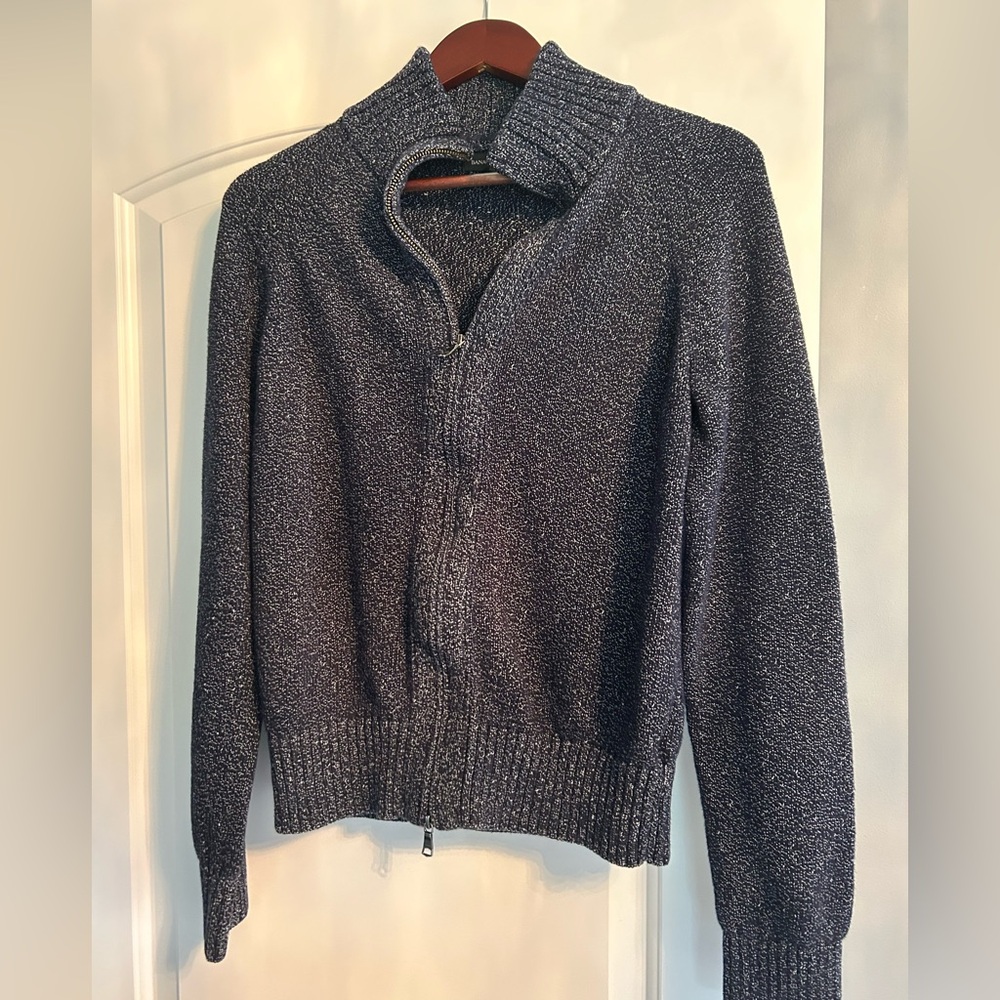 Banana Republic Blue and White Knit Sweater